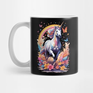 art unicorn running Mug